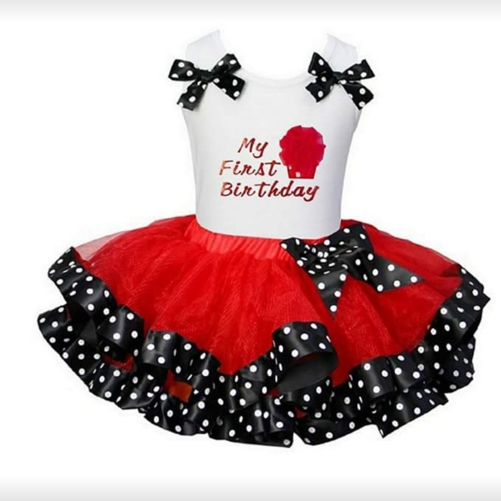Headband, 2 piece tee and tutu. Xsmall (1-2 y/o)
